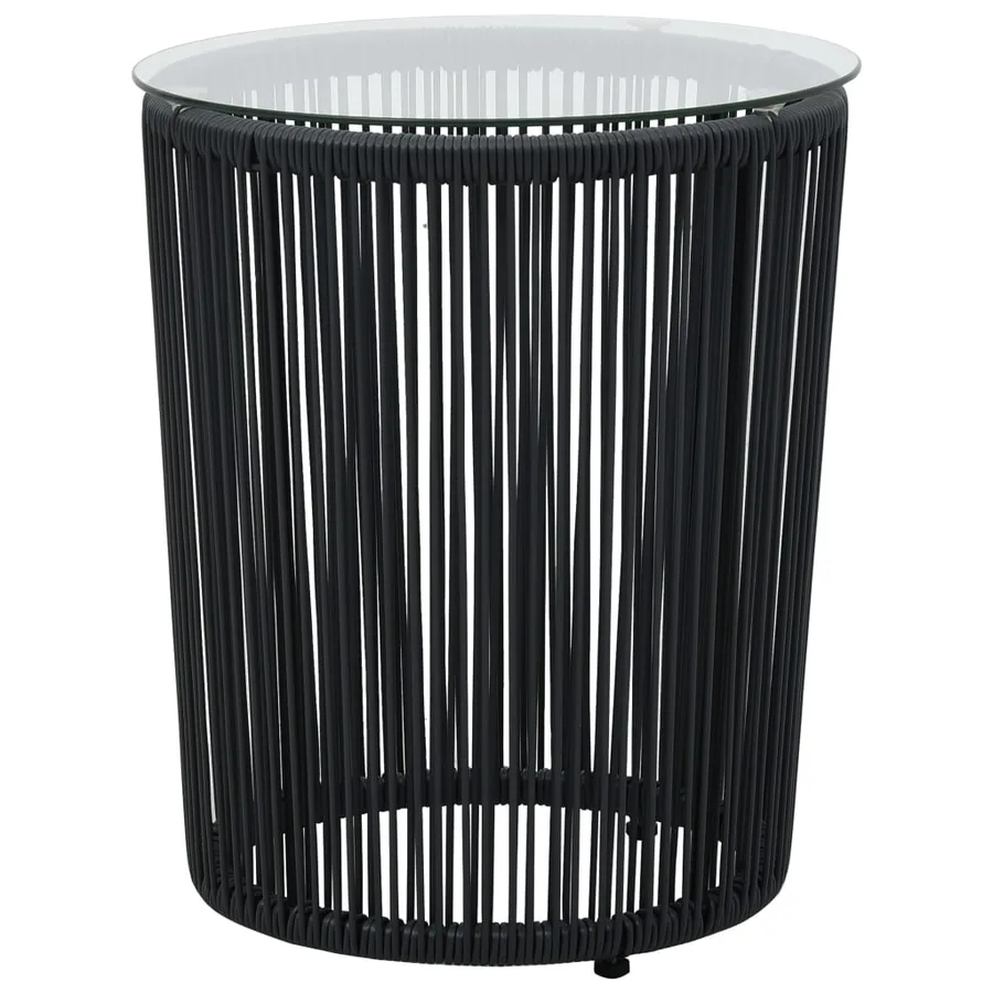 Ensemble de bistro 3 pcs avec coussins Rotin PE Noir - 2