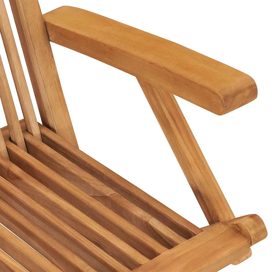 Ensemble à manger d'extérieur pliable 5 pcs Bois solide de teck - 11