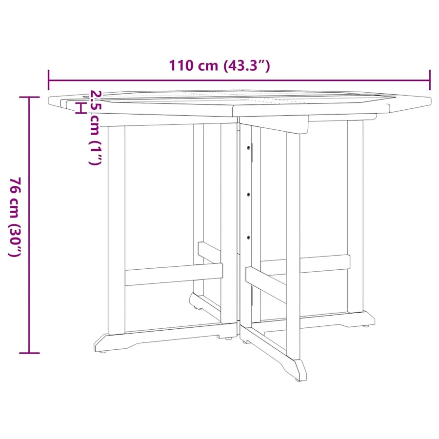 Ensemble à manger d'extérieur pliable 5 pcs Bois solide de teck - 13