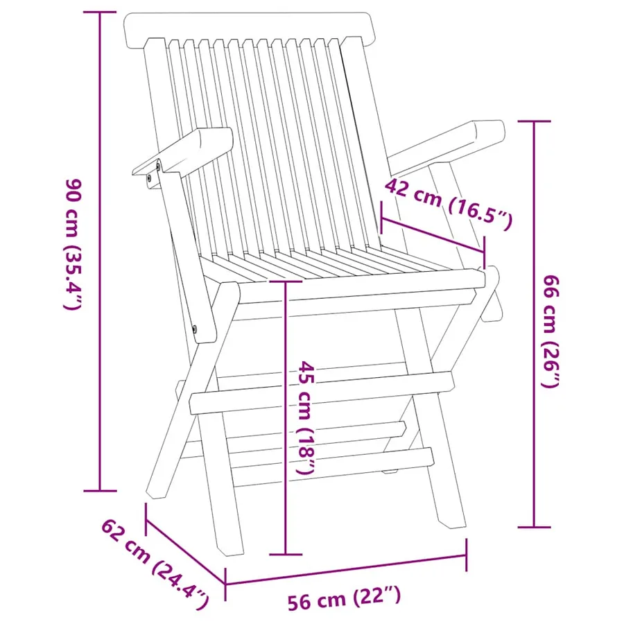 Ensemble à manger d'extérieur pliable 5 pcs Bois solide de teck - 14