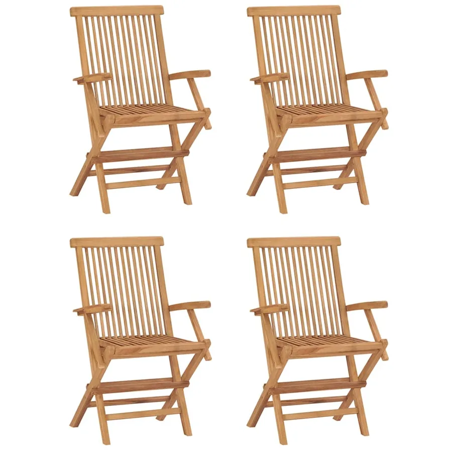 Ensemble à manger d'extérieur pliable 5 pcs Bois solide de teck - 8