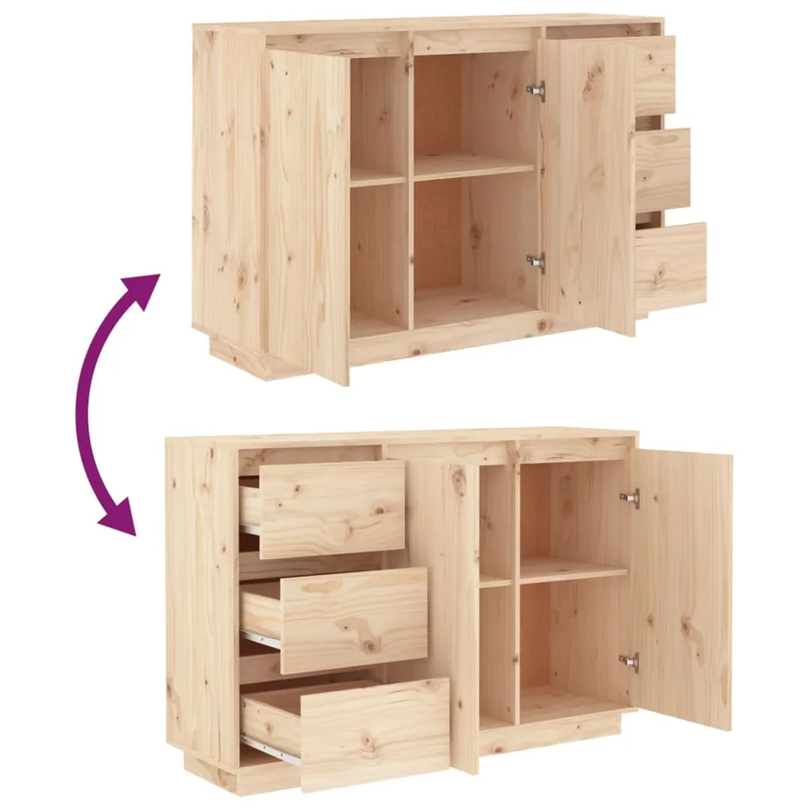 Buffet 111x34x75 cm Bois massif de pin - 5