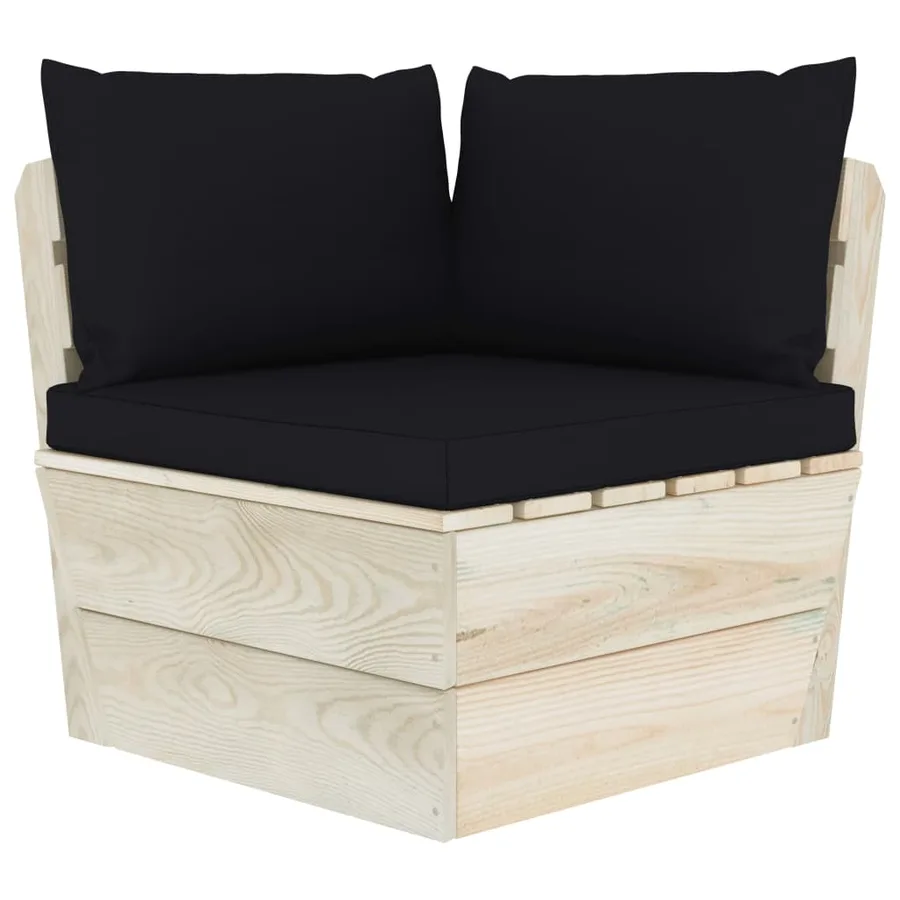 Canapé palette à 2 places de jardin avec coussins Bois d'épicéa - 4