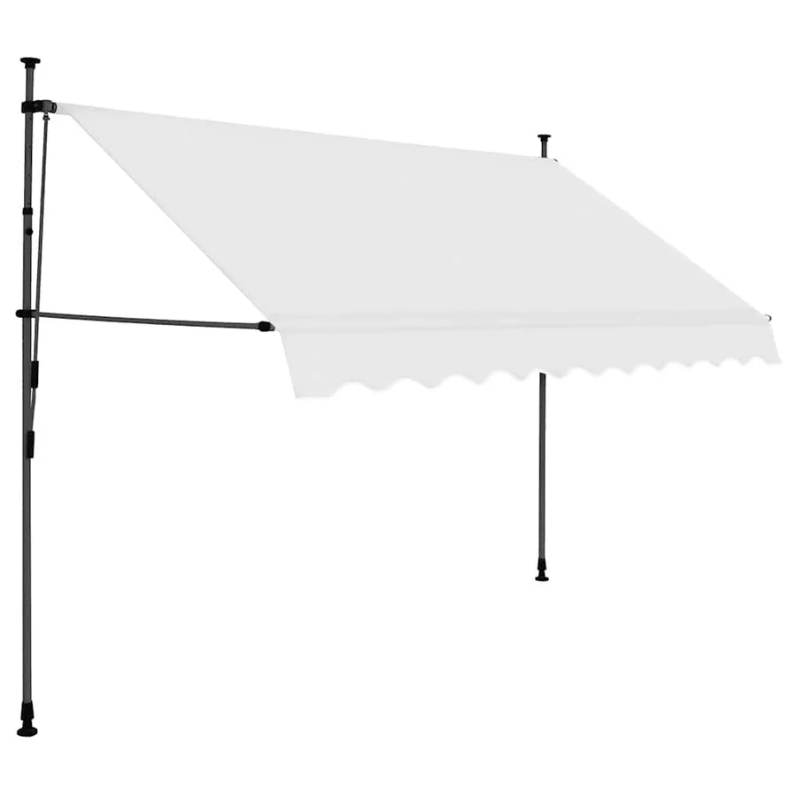 Auvent manuel rétractable avec LED 300 cm Crème - 2