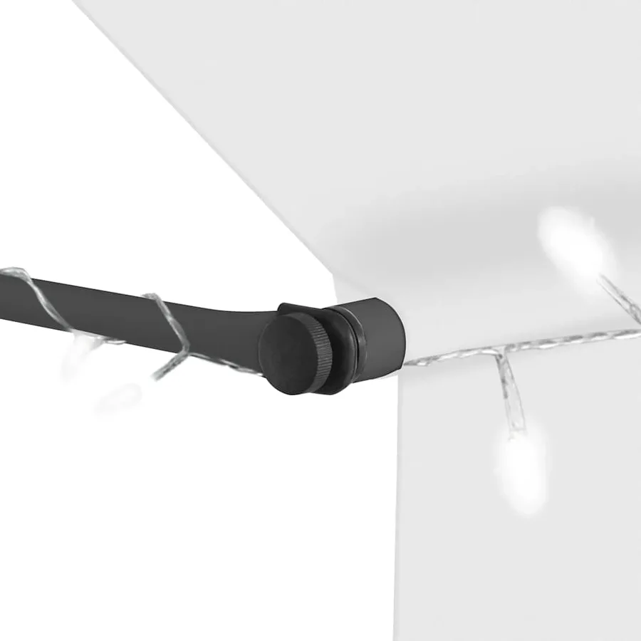 Auvent manuel rétractable avec LED 300 cm Crème - 5