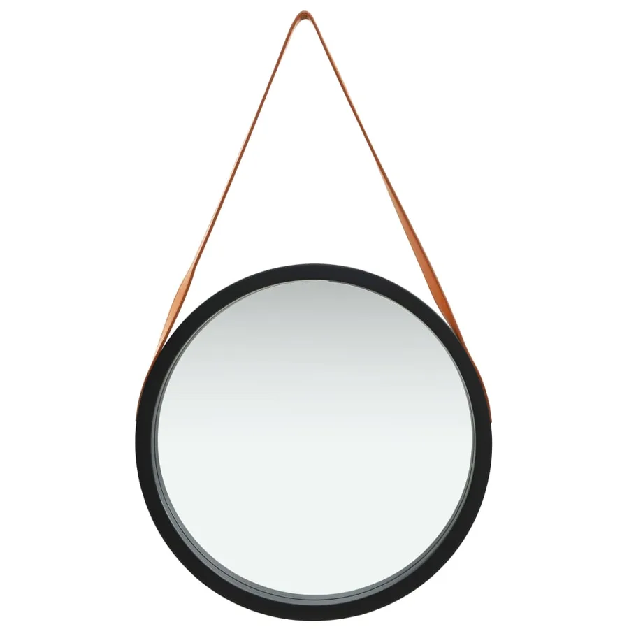 Miroir mural avec sangle 50 cm Noir - 2