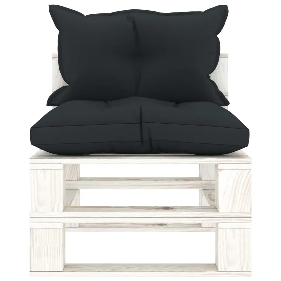 Canapé palette de milieu de jardin et coussins anthracite Bois - 2