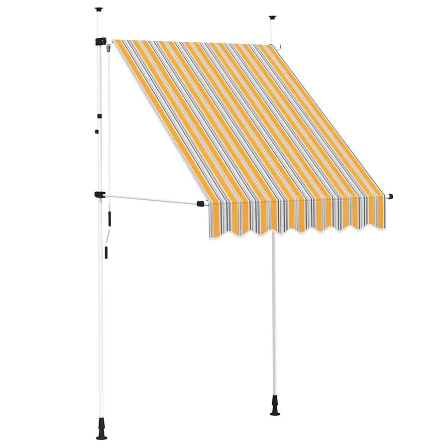 Auvent rétractable manuel 150 cm Rayures jaunes et bleues - 2