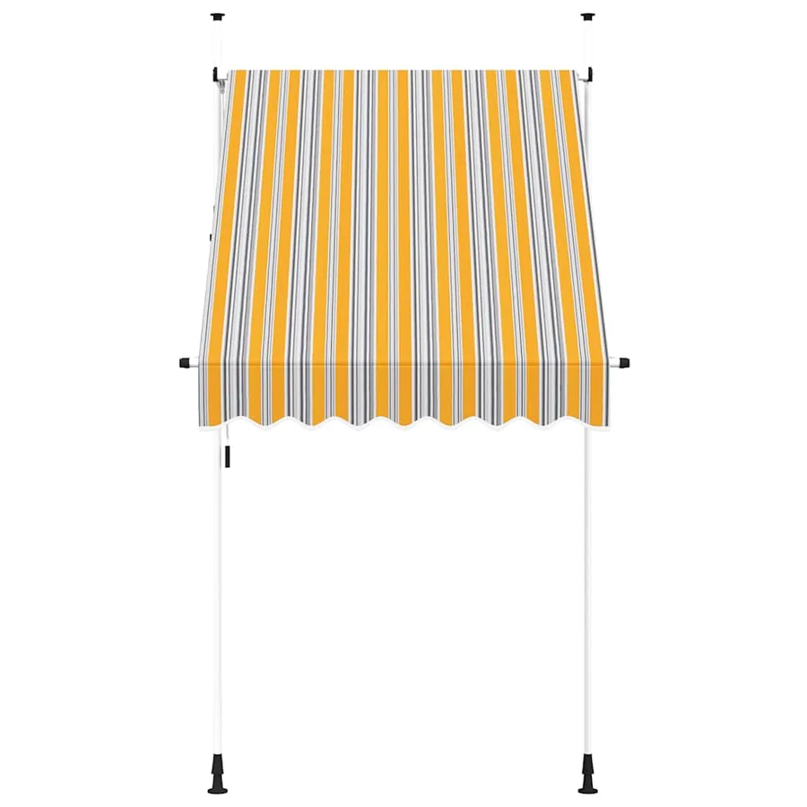 Auvent rétractable manuel 150 cm Rayures jaunes et bleues - 3