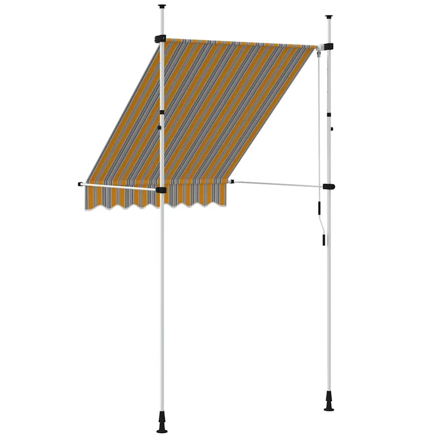 Auvent rétractable manuel 150 cm Rayures jaunes et bleues - 5