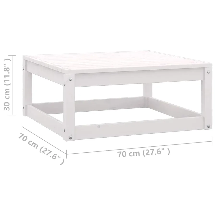 Salon de jardin 2 pcs avec coussins Blanc Bois de pin massif - 14