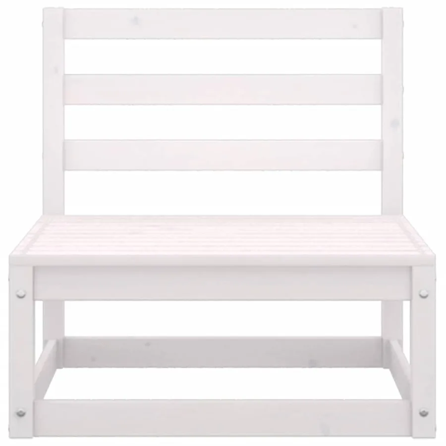 Salon de jardin 2 pcs avec coussins Blanc Bois de pin massif - 4