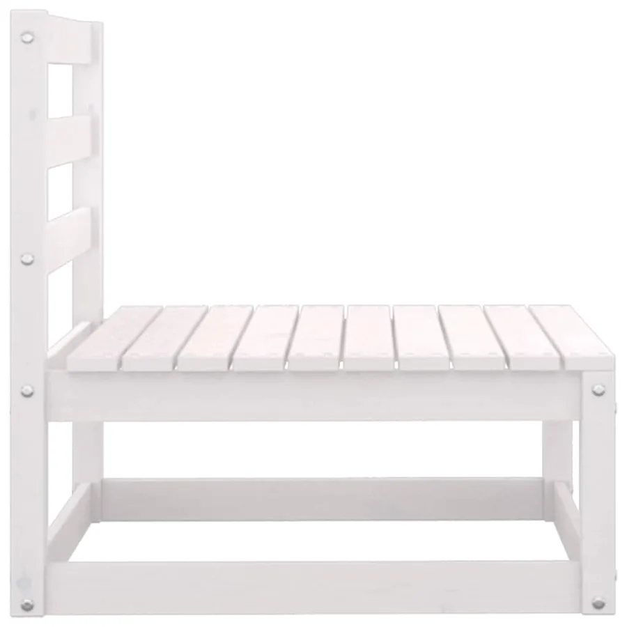 Salon de jardin 2 pcs avec coussins Blanc Bois de pin massif - 5