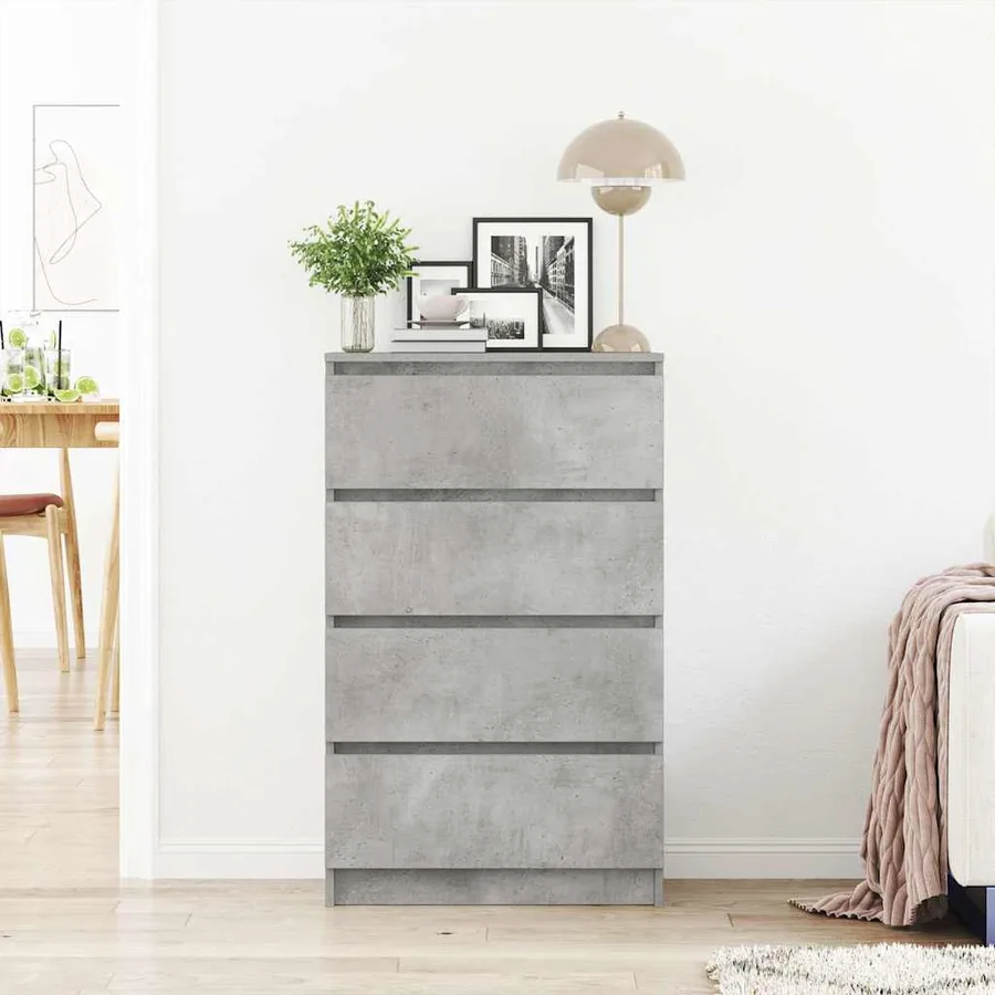 Buffet Gris béton 60x35x98,5 cm Bois d'ingénierie - 3