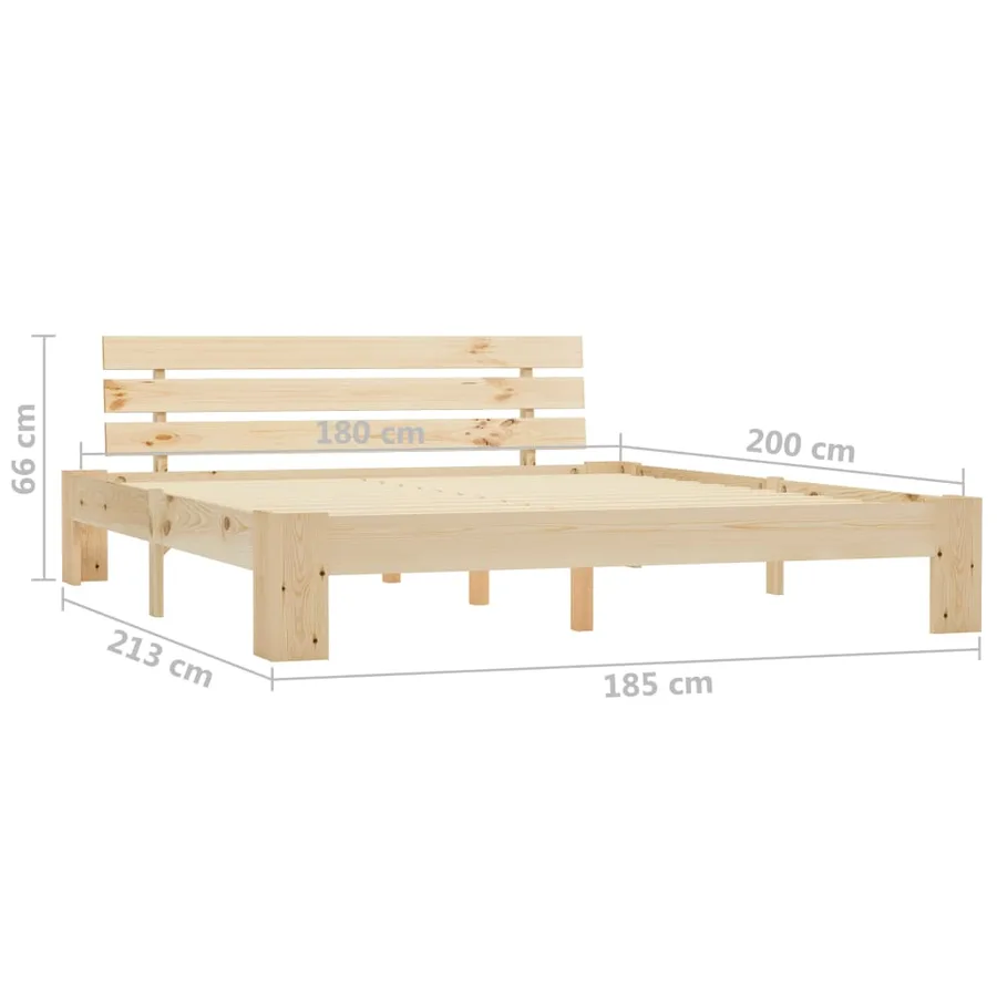 Cadre de lit sans matelas 180x200 cm bois massif de pin - 7