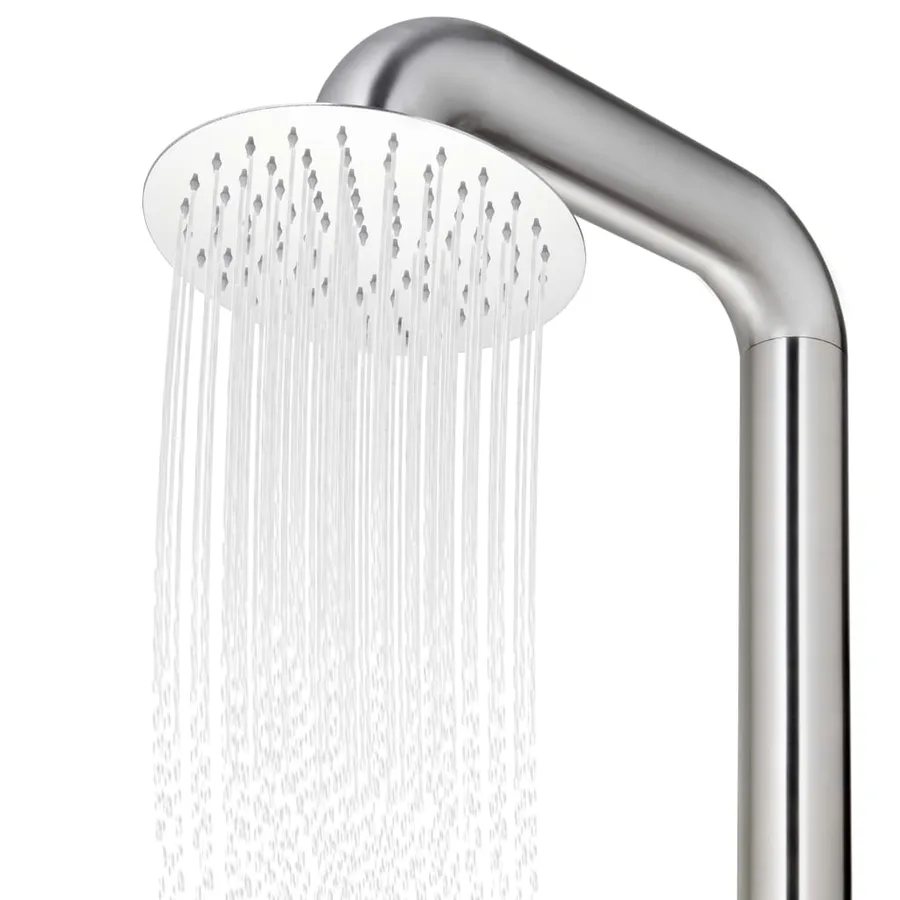 Douche de jardin avec base gris 230 cm Acier inoxydable - 10