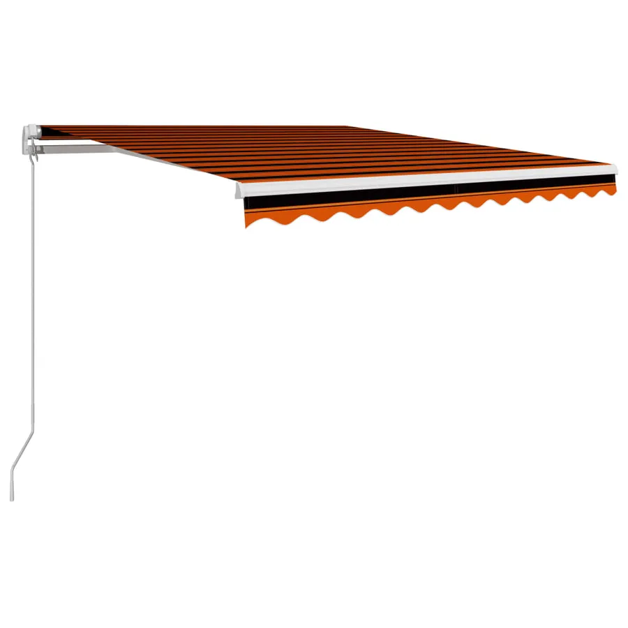 Auvent manuel rétractable 350x250 cm Orange et marron - 2