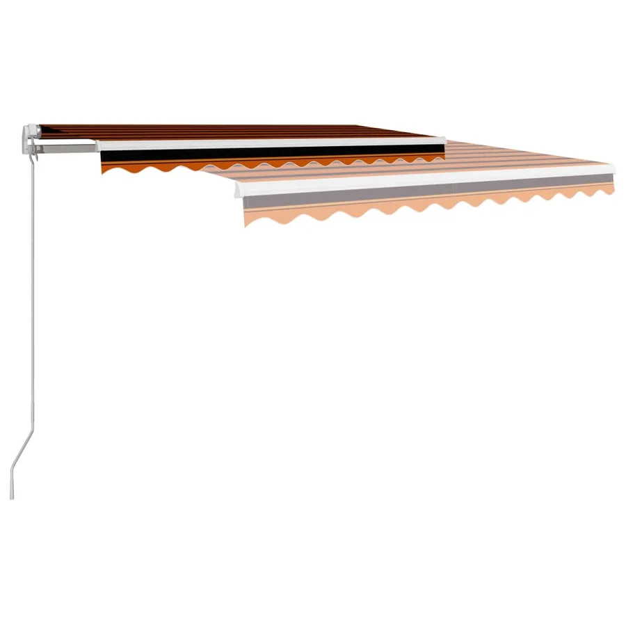 Auvent manuel rétractable 350x250 cm Orange et marron - 3