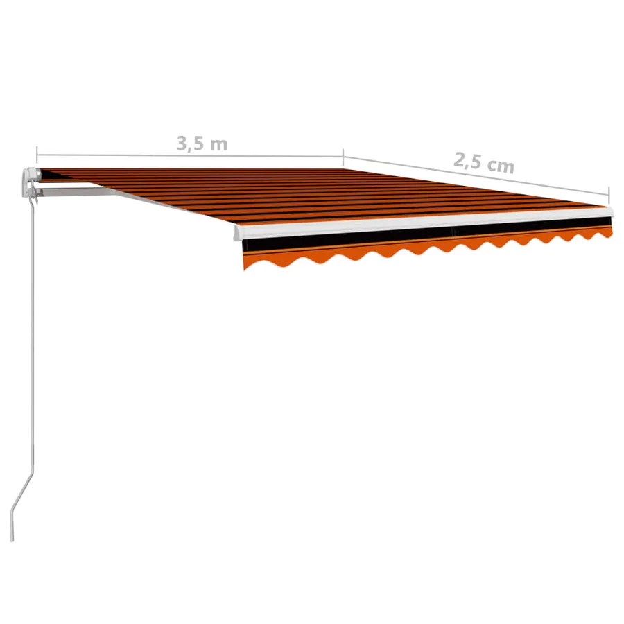 Auvent manuel rétractable 350x250 cm Orange et marron - 7