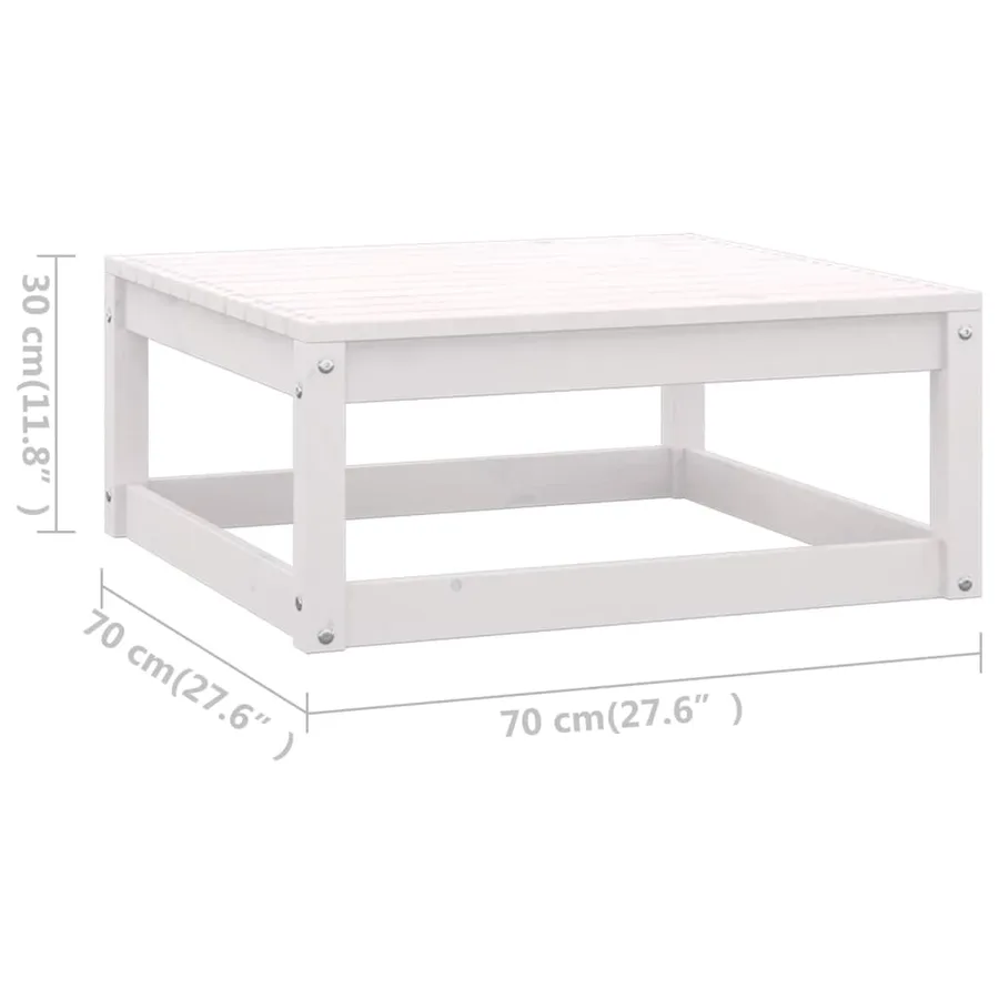 Salon de jardin 8 pcs Blanc Bois de pin massif - 11