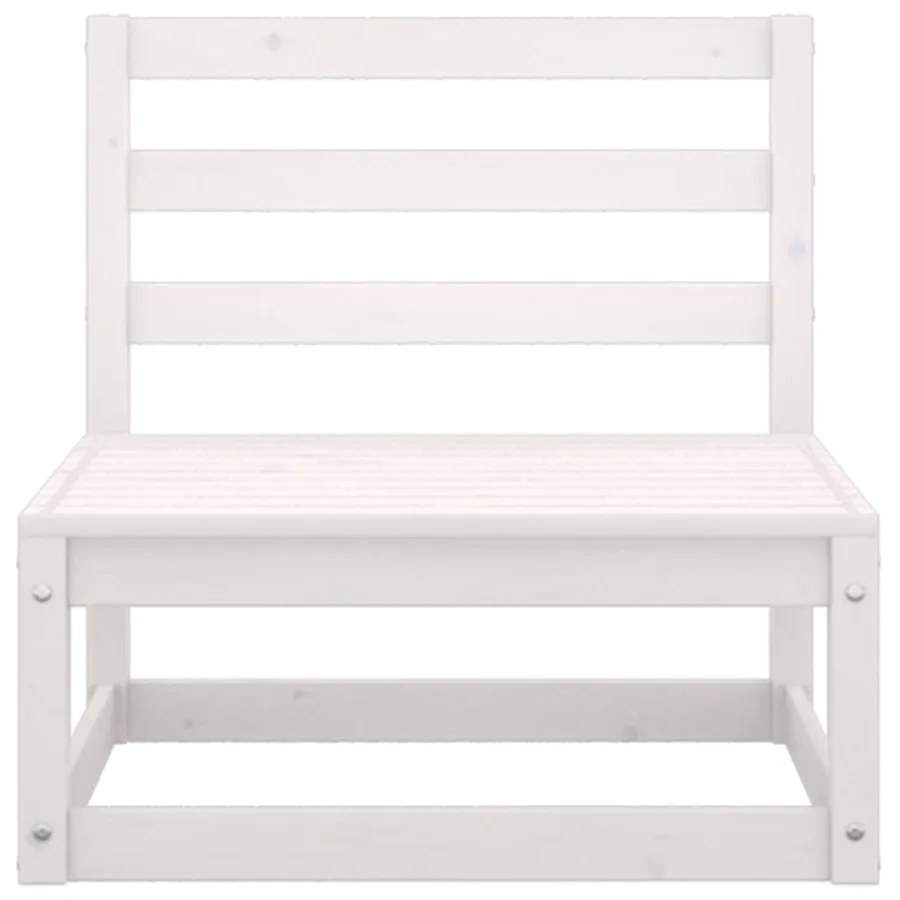 Salon de jardin 8 pcs Blanc Bois de pin massif - 7