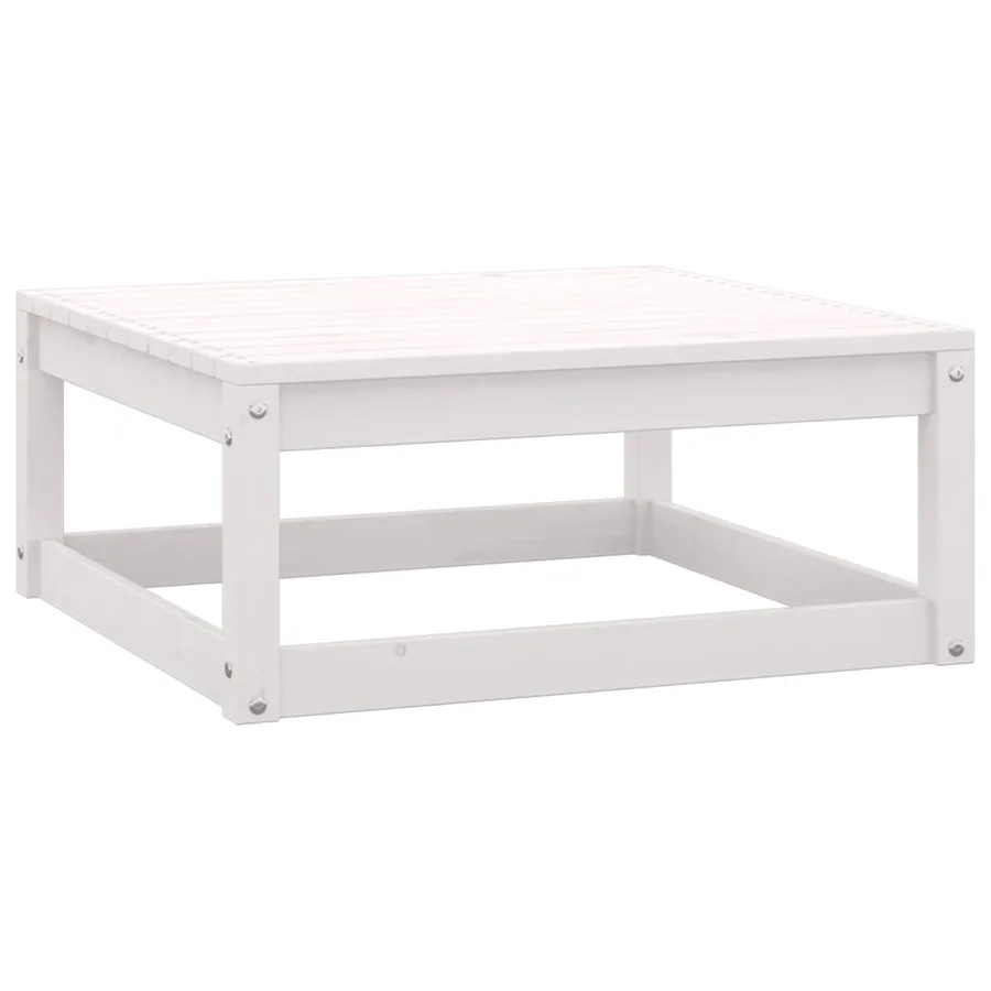 Salon de jardin 8 pcs Blanc Bois de pin massif - 8