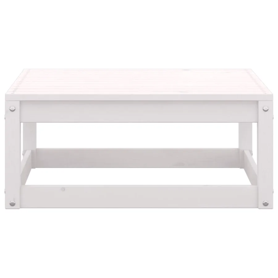 Salon de jardin 8 pcs Blanc Bois de pin massif - 9