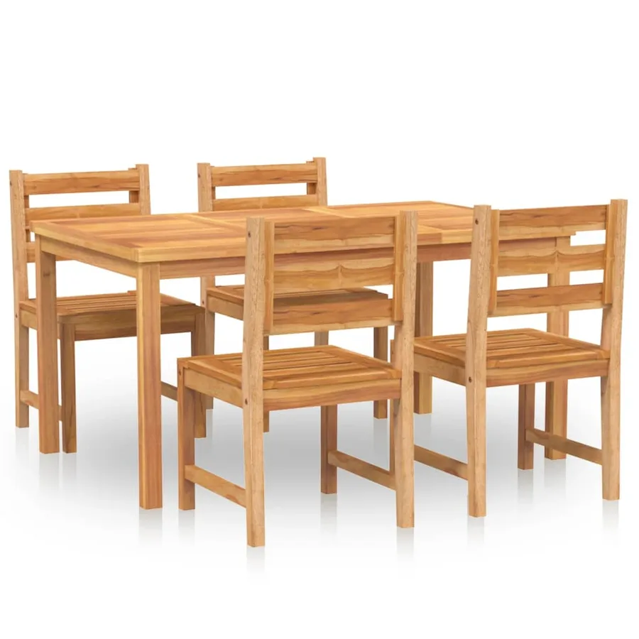 Ensemble à manger de jardin 5pcs Bois de teck massif - 2
