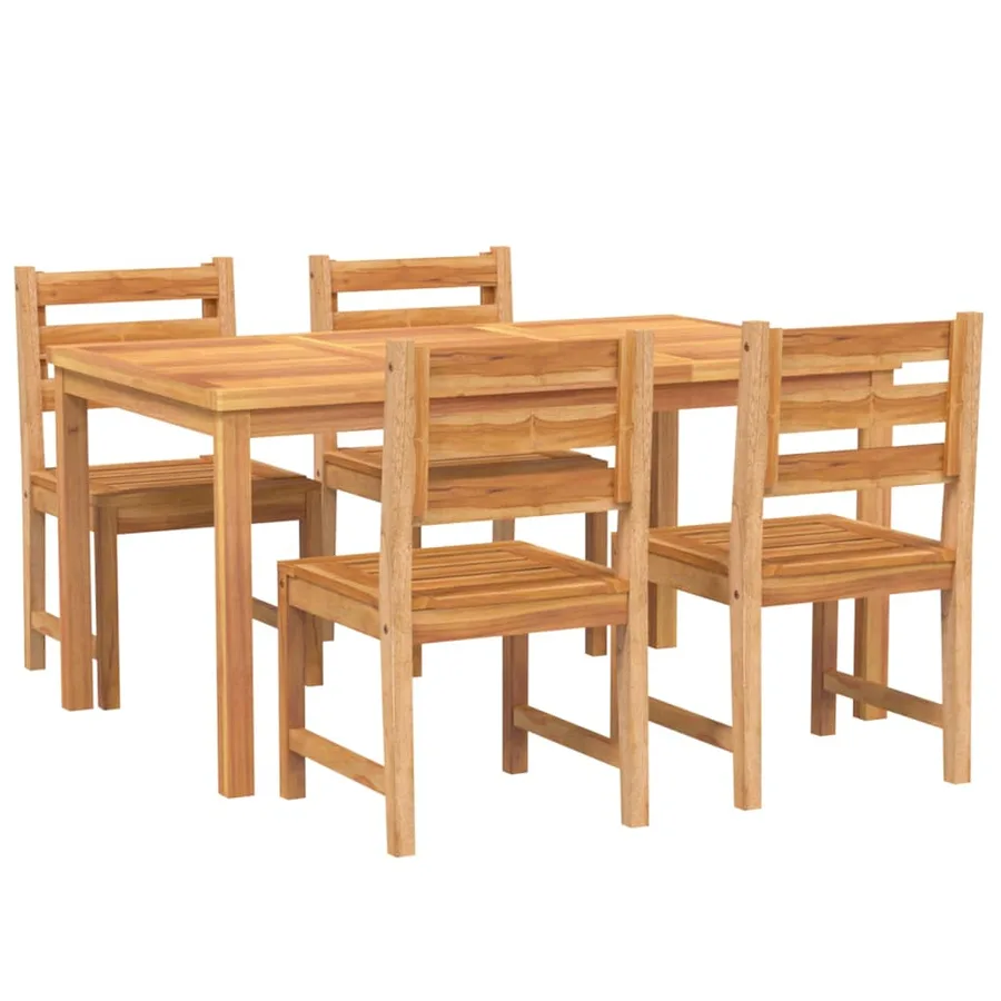 Ensemble à manger de jardin 5pcs Bois de teck massif - 3