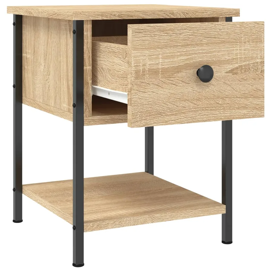 Tables de chevet 2 pcs chêne sonoma 34x35,5x45 cm - 6