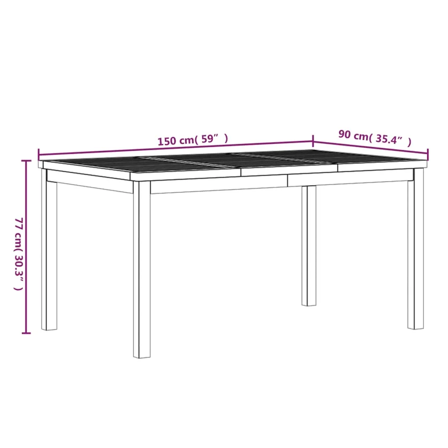 Ensemble à manger de jardin 5pcs Bois de teck massif - 15