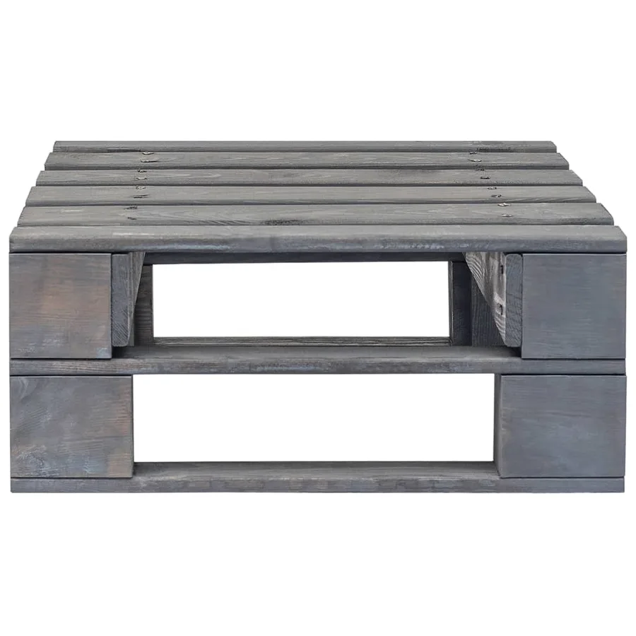 Repose-pied palette de jardin bois gris - 3