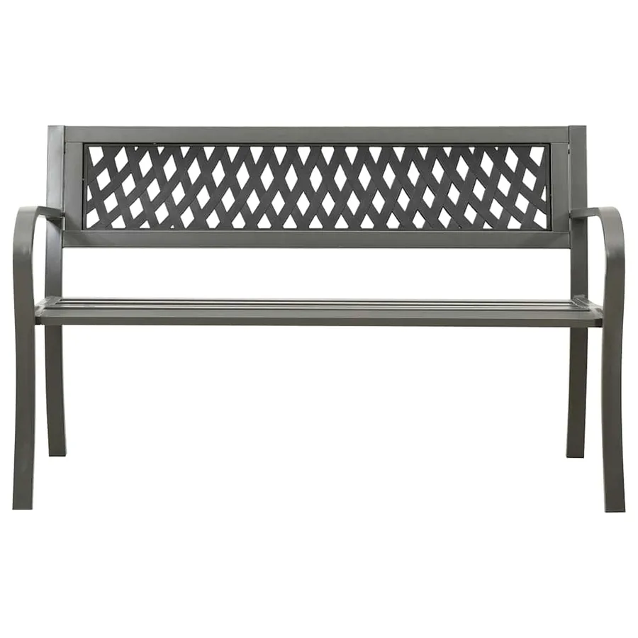 Banc de jardin 125 cm acier gris - 2