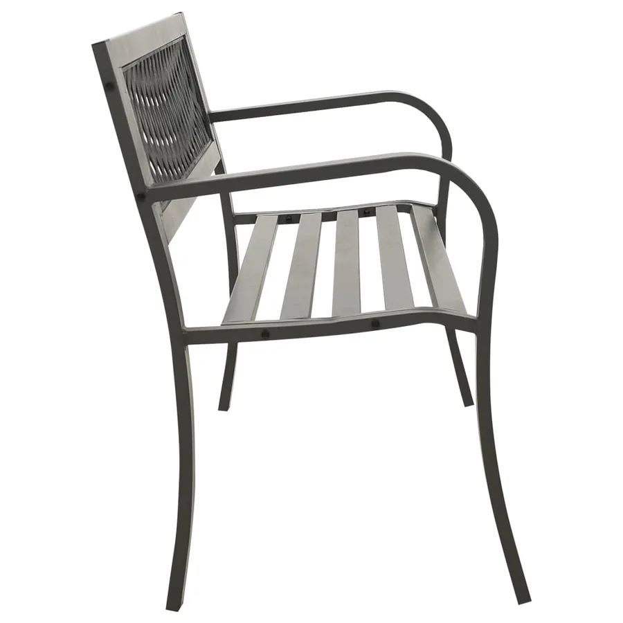 Banc de jardin 125 cm acier gris - 3