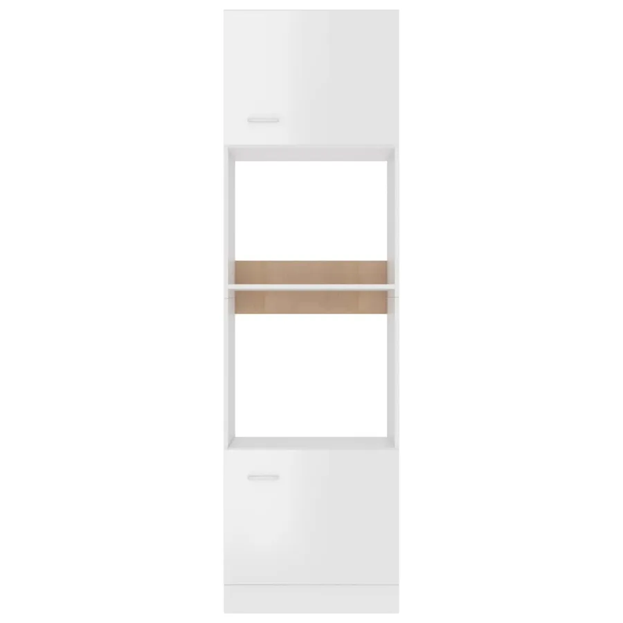 Meuble micro-ondes "Lyon" Blanc brillant 60 x 57 x 207 cm Bois d'ingénierie - 6