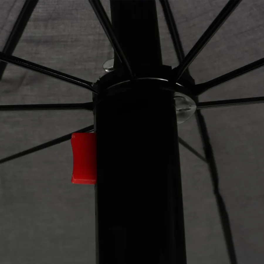 Chaise longue d'extérieur avec parasol Résine tressée Gris - 7