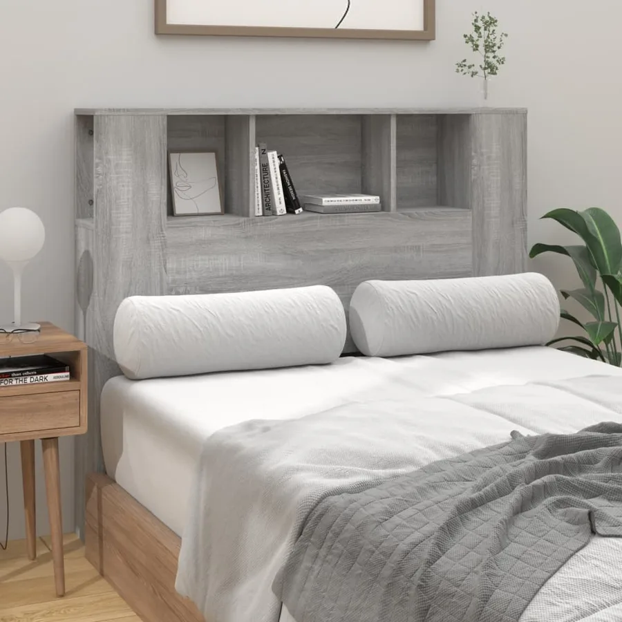 Armoire de tête de lit sonoma gris 120x18,5x102,5 cm - 3