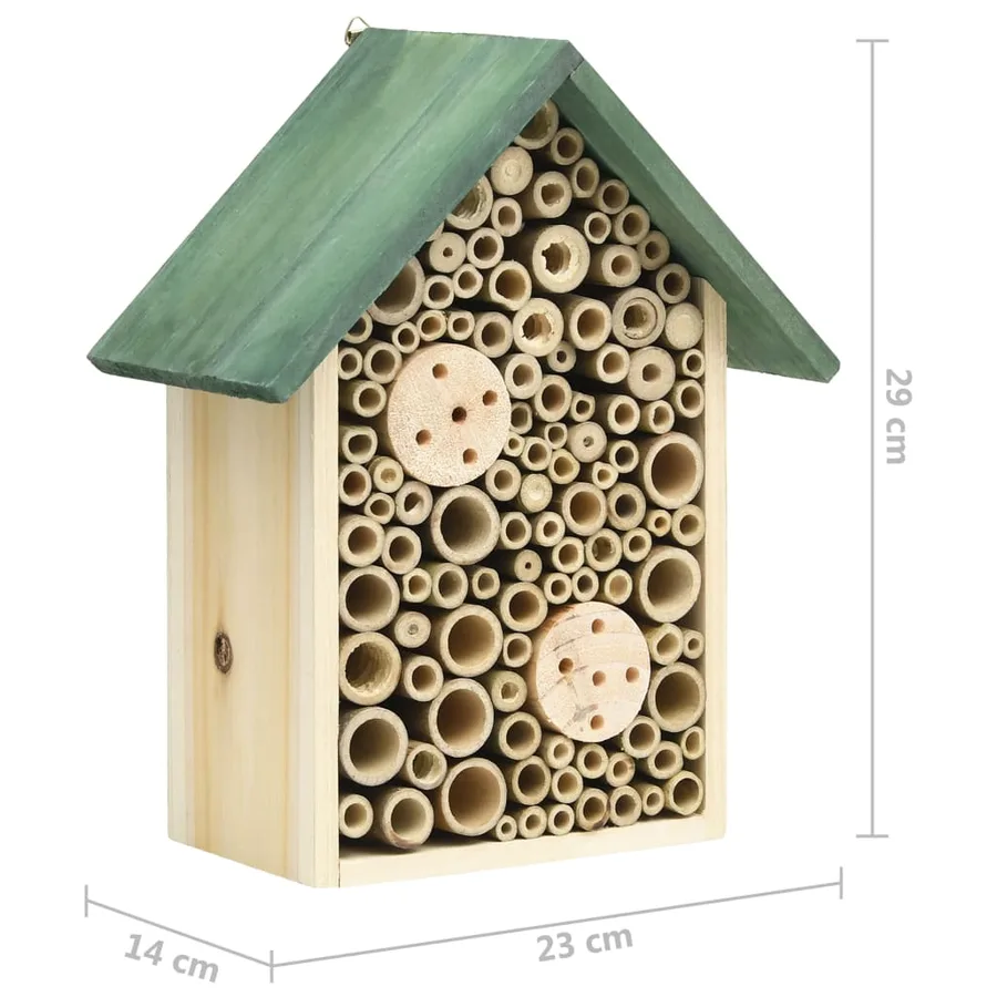 Hôtel à insectes 2 pcs 23x14x29 cm Bois de sapin massif - 7