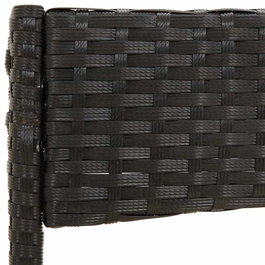 Salon de jardin 4 pcs avec coussins Noir Résine tressée - 6