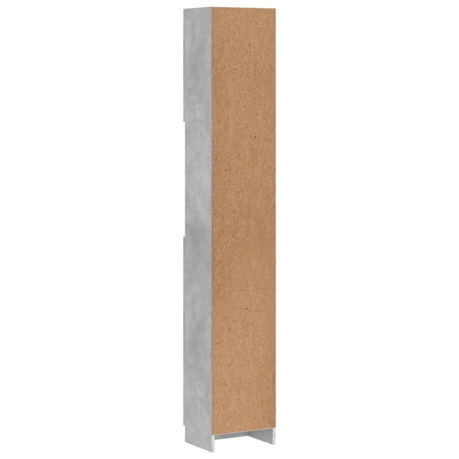 Armoire salle de bain Gris béton 32x25,5x190 cm Bois ingénierie - 8