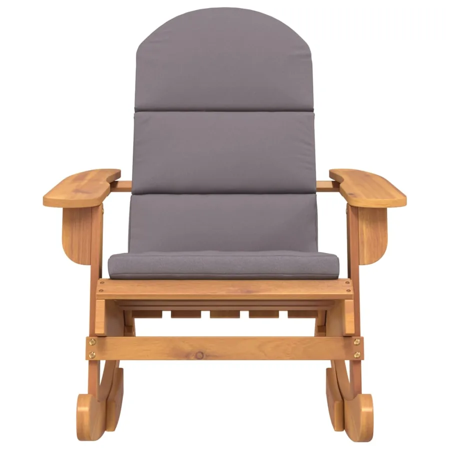 Chaise à bascule Adirondack avec coussins bois massif d'acacia - 3