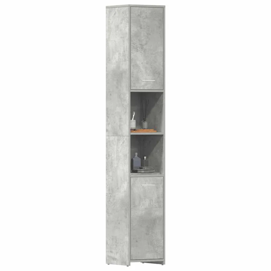 Armoire de salle de bain Gris béton Bois d'ingénierie - 4