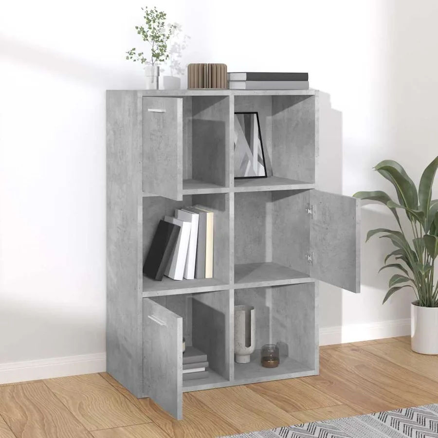 Armoire de rangement Gris béton 60x29,5x90 cm Bois d'ingénierie - 3