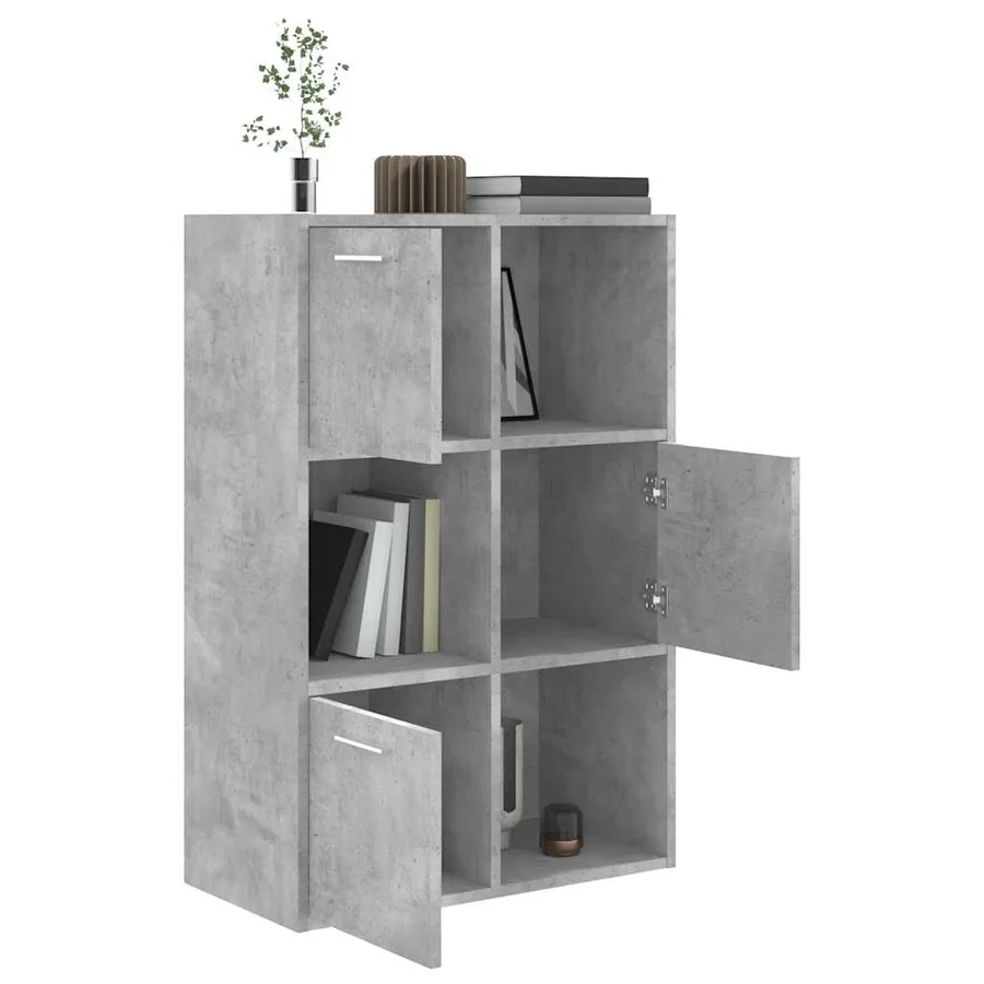 Armoire de rangement Gris béton 60x29,5x90 cm Bois d'ingénierie - 5