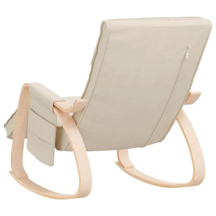 Chaise à bascule Crème Tissu - 5