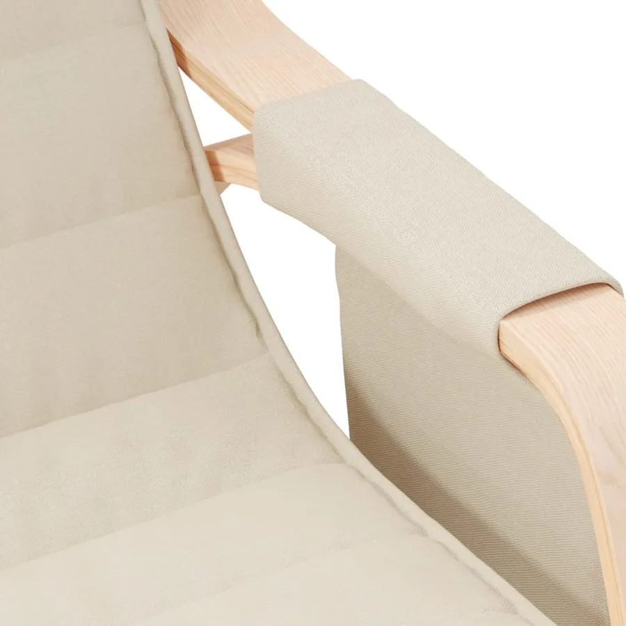 Chaise à bascule Crème Tissu - 6