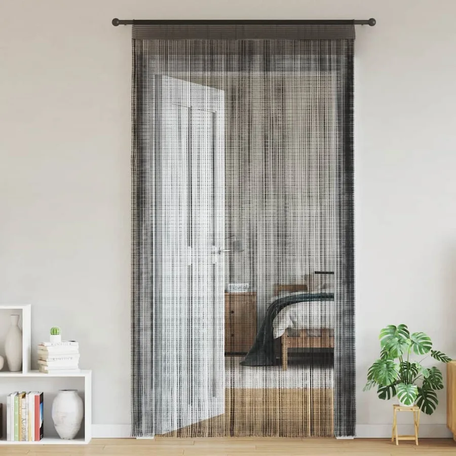 Rideau en fils 2 pcs 100 x 250 cm Noir - 2