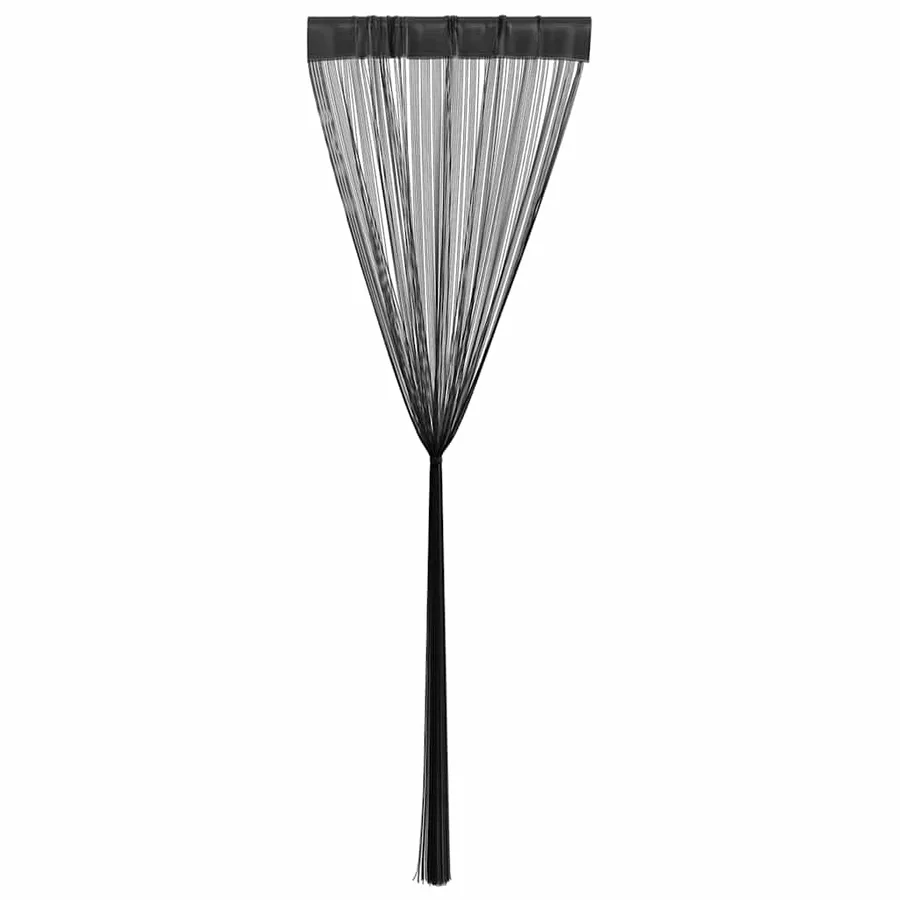 Rideau en fils 2 pcs 100 x 250 cm Noir - 5