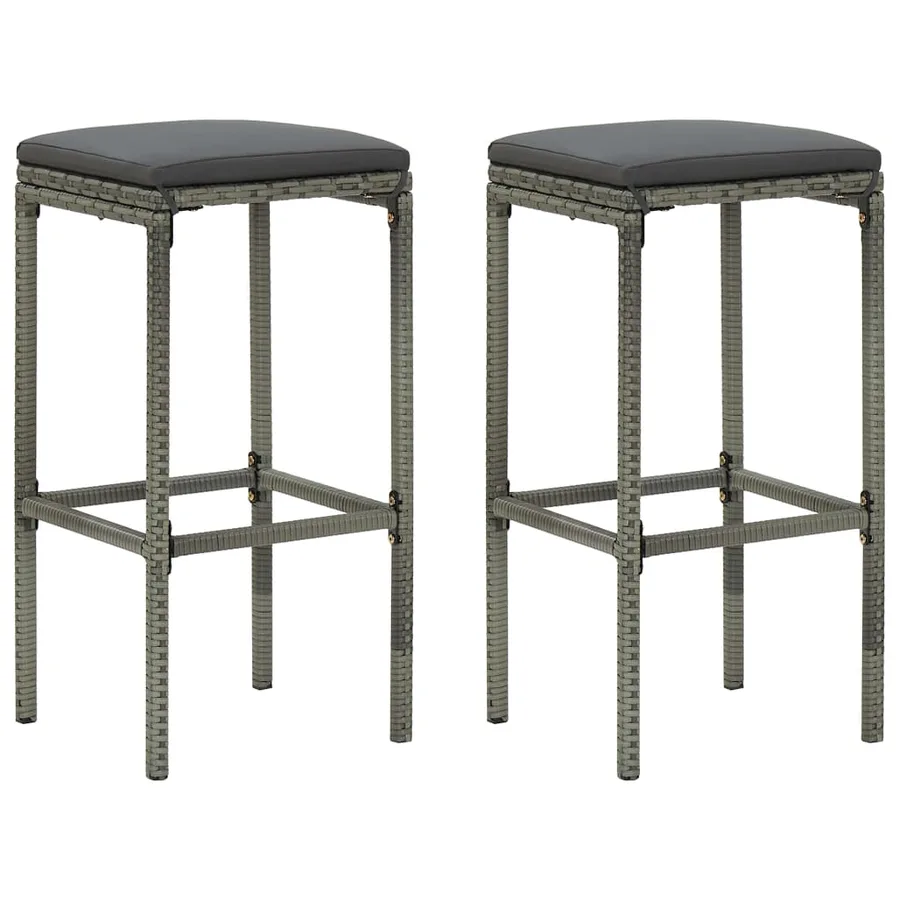 Ensemble de bar de jardin avec coussins 3 pcs Gris - 8