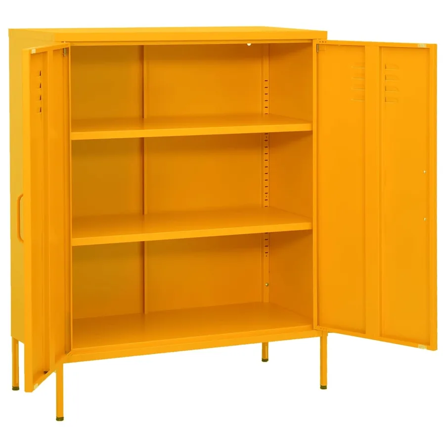 Armoire de rangement Jaune moutarde 80x35x101,5 cm Acier - 2